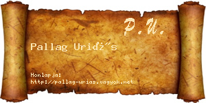 Pallag Uriás névjegykártya